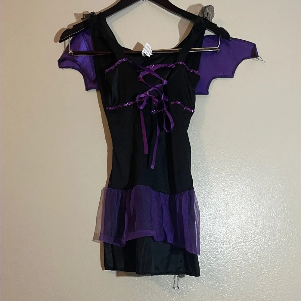 Child's Batty Princess Black & Purple Halloween Costume- Dress Only. Size M 7-8.